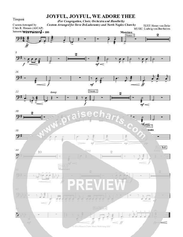 Joyful Joyful We Adore Thee Timpani (Chris Hansen)