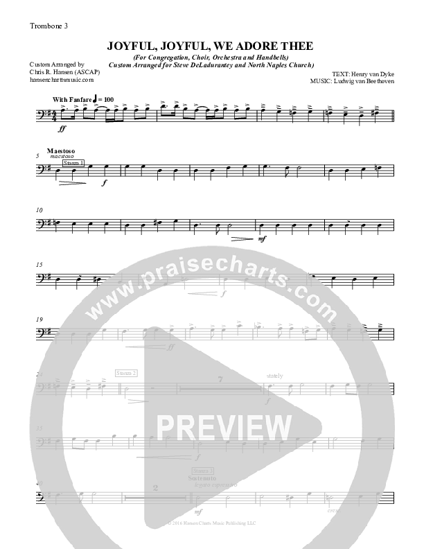 Joyful Joyful We Adore Thee Trombone 3 (Chris Hansen)