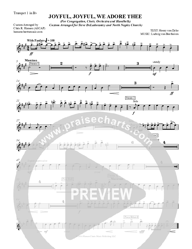 Joyful Joyful We Adore Thee Trumpet 1 (Chris Hansen)
