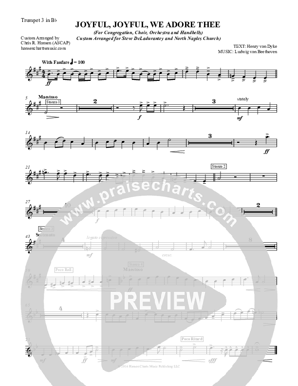 Joyful Joyful We Adore Thee Trumpet 3 (Chris Hansen)