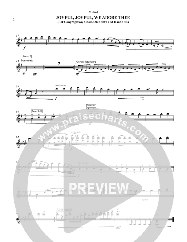 Joyful Joyful We Adore Thee Violin 1 (Chris Hansen)
