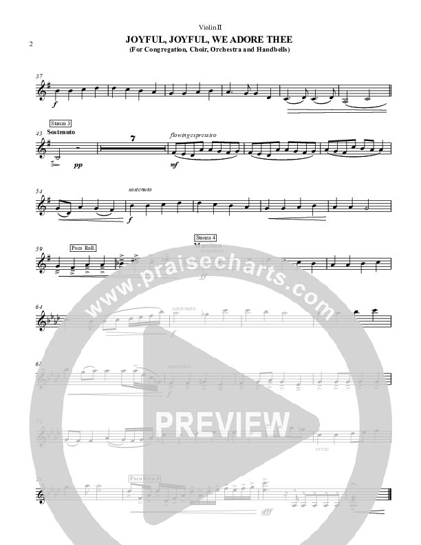 Joyful Joyful We Adore Thee Violin 2 (Chris Hansen)