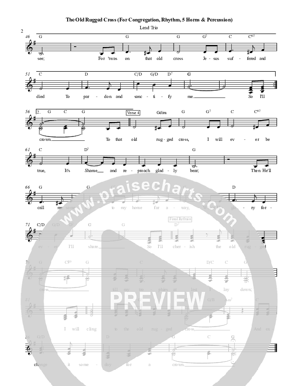 The Old Rugged Cross Lead Sheet (SAT) (Chris Hansen)