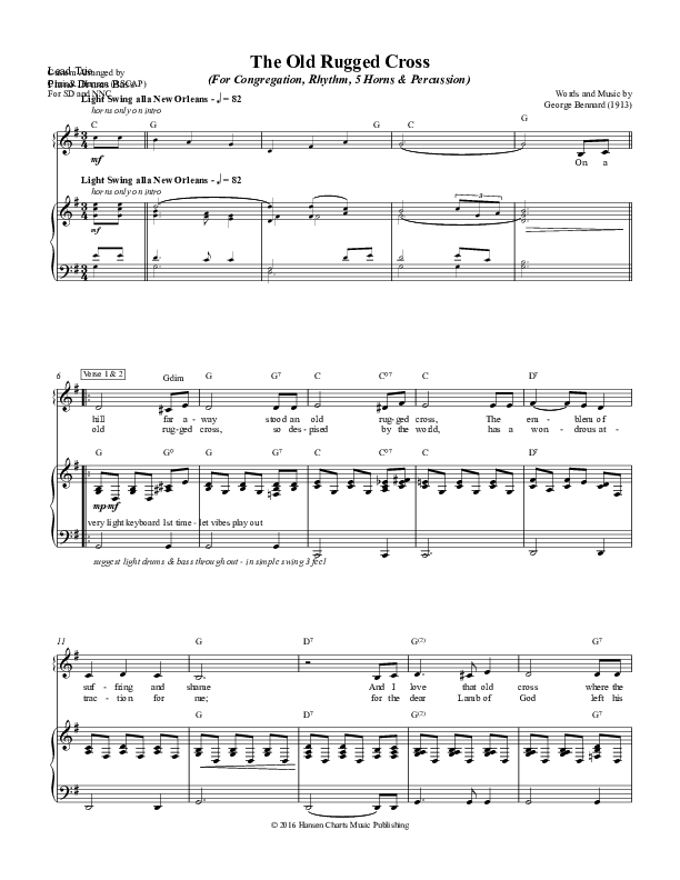 The Old Rugged Cross Piano/Vocal (Chris Hansen)