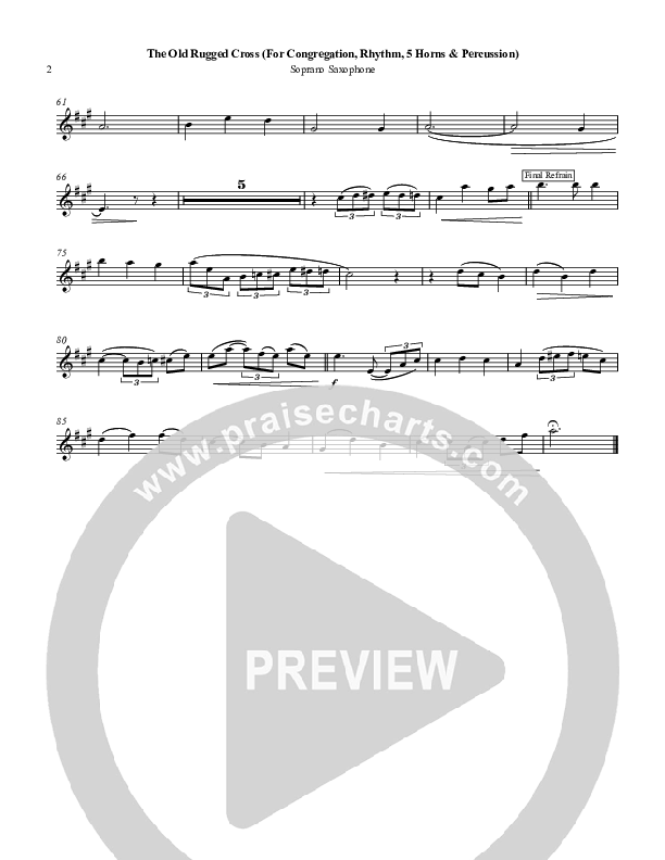 The Old Rugged Cross Soprano Sax (Chris Hansen)