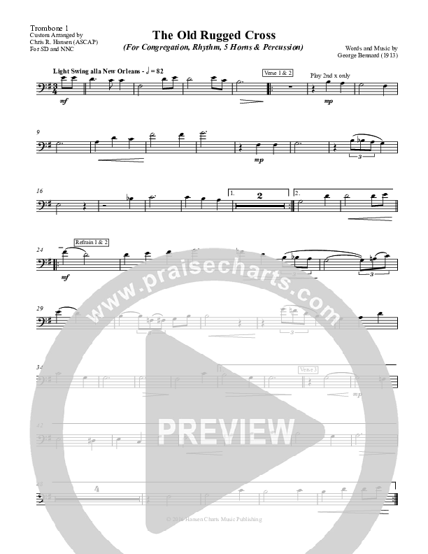 The Old Rugged Cross Trombone 1 (Chris Hansen)