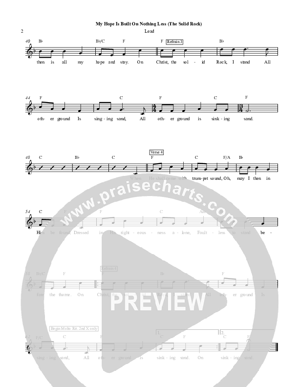 My Hope Is Built On Nothing Less (The Solid Rock) Lead Sheet (Chris Hansen)