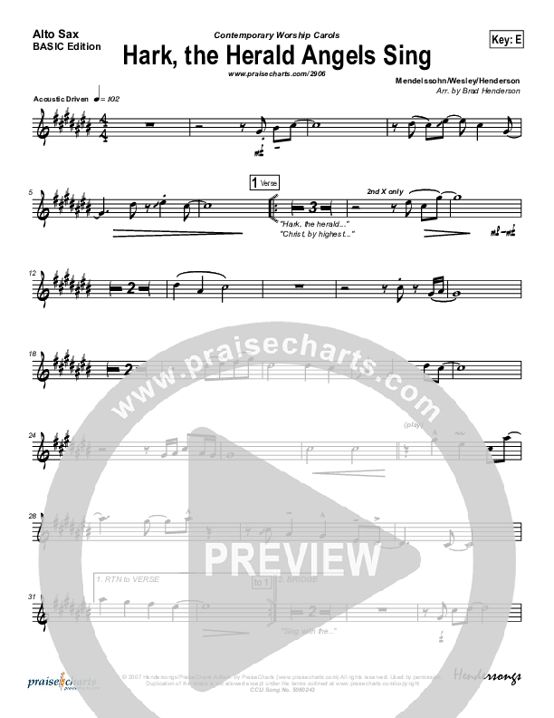 Hark The Herald Angels Sing Alto Sax (Bradley Gray)