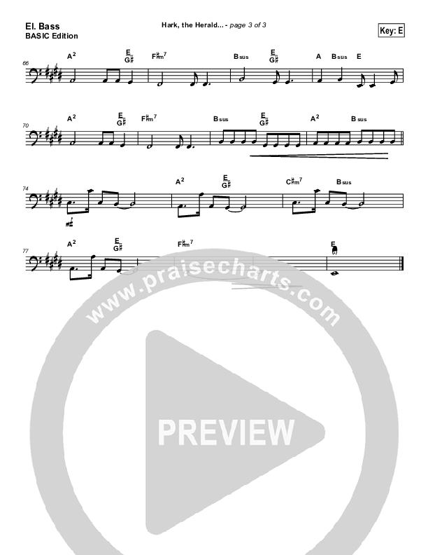 Hark The Herald Angels Sing Bass Guitar (Bradley Gray)