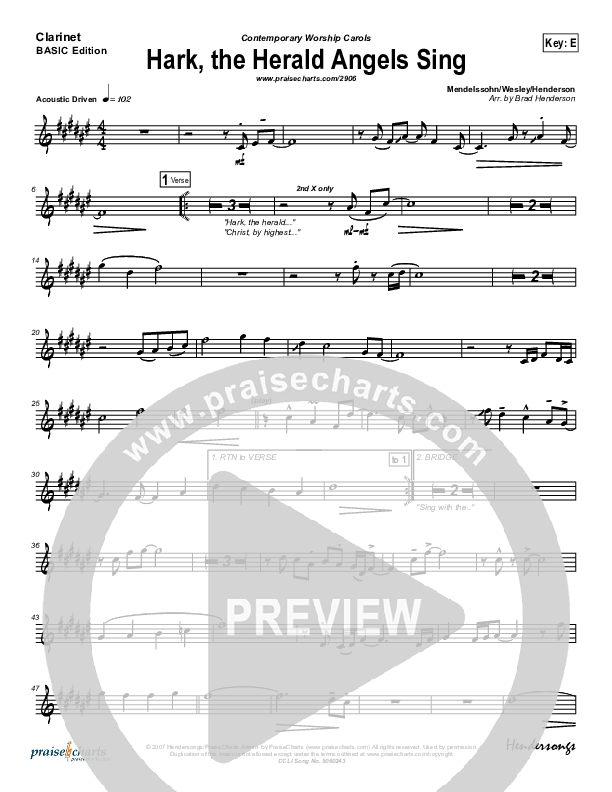 Hark The Herald Angels Sing Clarinet (Bradley Gray)