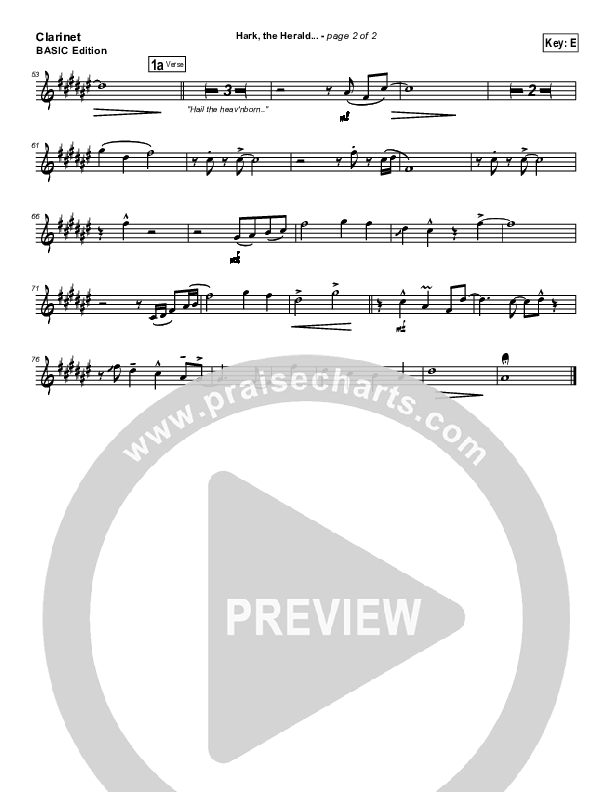 Hark The Herald Angels Sing Clarinet (Bradley Gray)