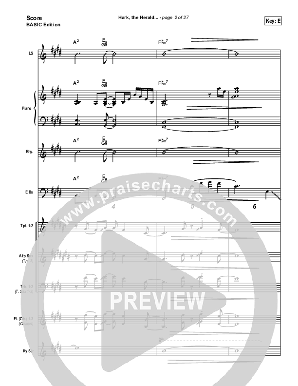 Hark The Herald Angels Sing Conductor's Score (Bradley Gray)