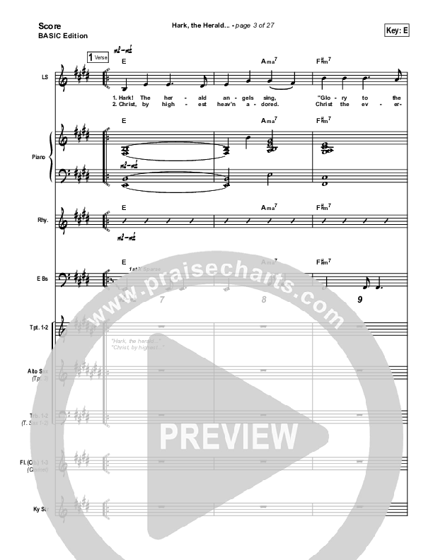 Hark The Herald Angels Sing Conductor's Score (Bradley Gray)