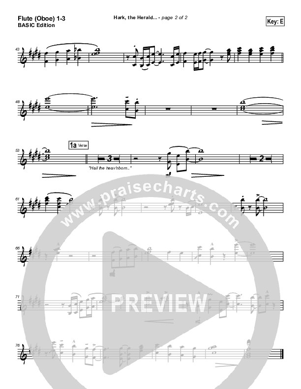 Hark The Herald Angels Sing Flute/Oboe 1/2/3 (Bradley Gray)