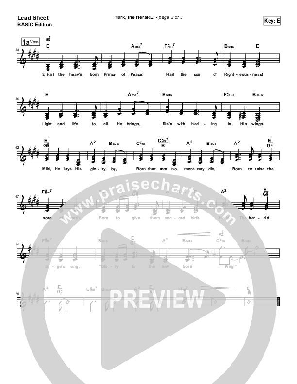 Hark The Herald Angels Sing Lead Sheet (Bradley Gray)