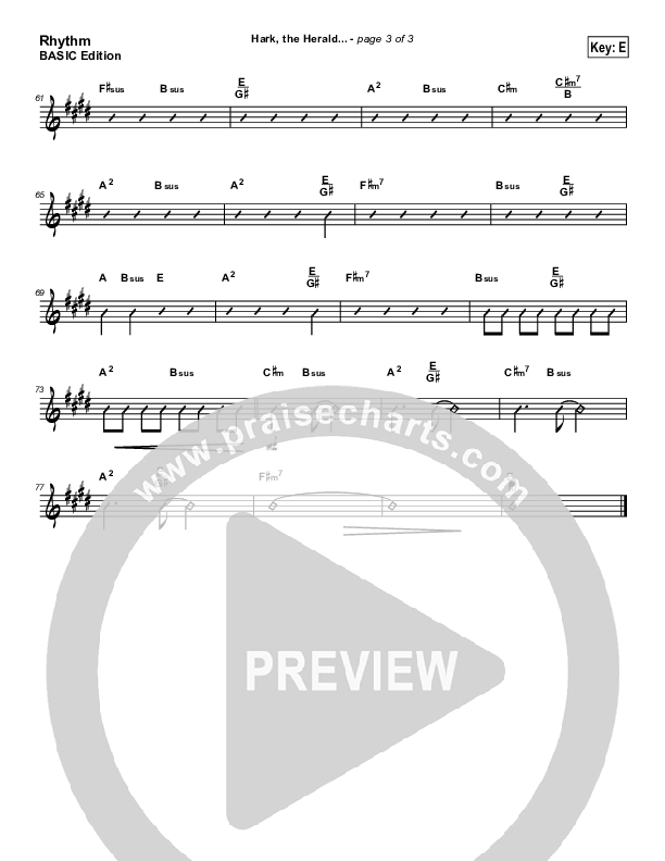 Hark The Herald Angels Sing Rhythm Chart (Bradley Gray)