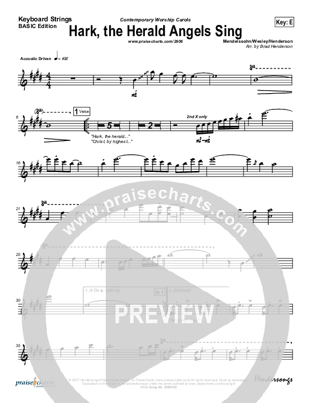 Hark The Herald Angels Sing Synth Strings (Bradley Gray)