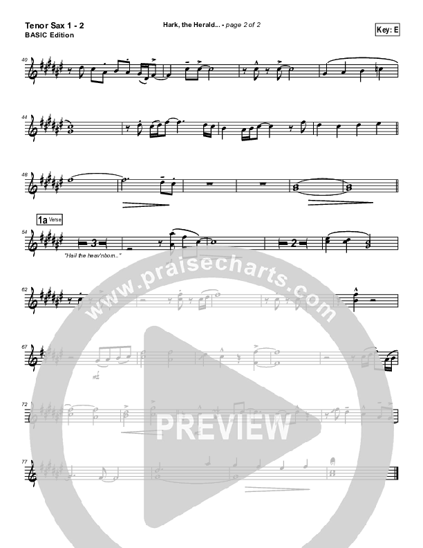 Hark The Herald Angels Sing Tenor Sax 1/2 (Bradley Gray)