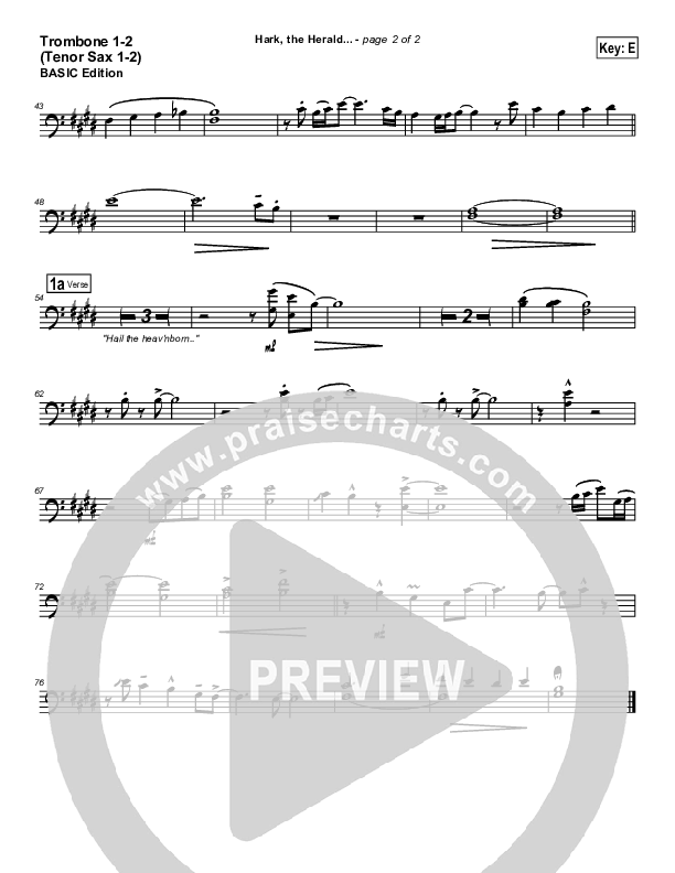 Hark The Herald Angels Sing Trombone 1/2 (Bradley Gray)