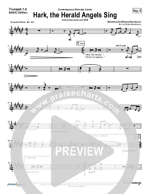 Hark The Herald Angels Sing Trumpet 1,2 (Bradley Gray)