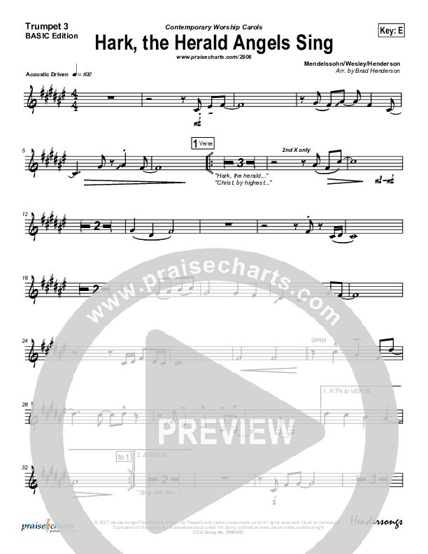 Hark The Herald Angels Sing Trumpet 3 (Bradley Gray)