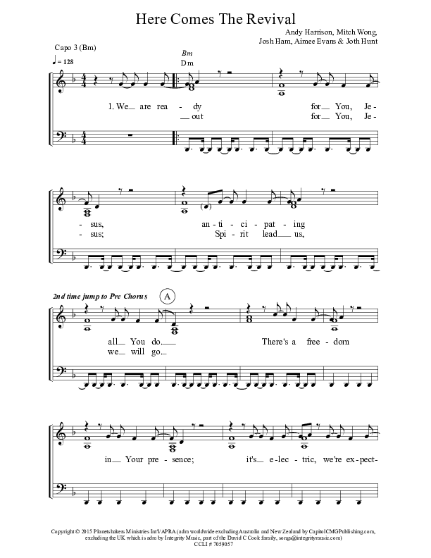 Here Comes The Revival Lead & Piano (Planetshakers)