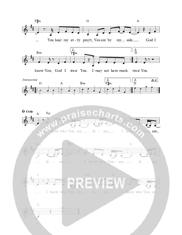 I Know Who You Are Lead Sheet (Planetshakers)