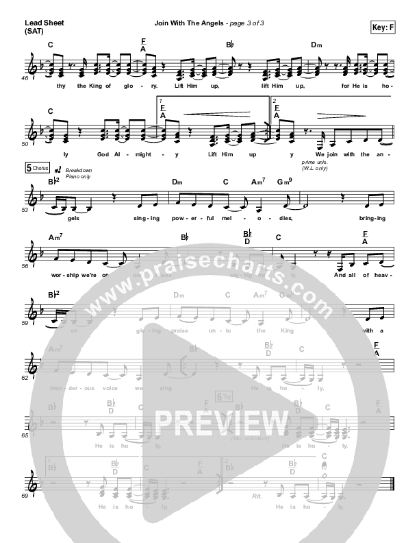 Join With The Angels Lead Sheet (SAT) (Planetshakers)