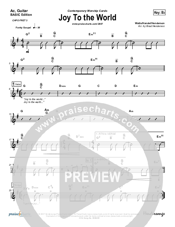 Joy To The World Acoustic Guitar (Dennis Jernigan)