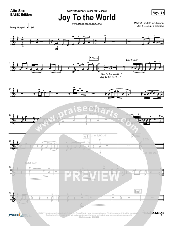 Joy To The World Alto Sax (Dennis Jernigan)