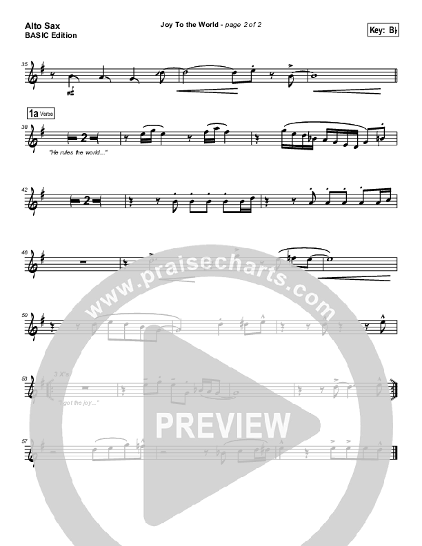 Joy To The World Alto Sax (Dennis Jernigan)