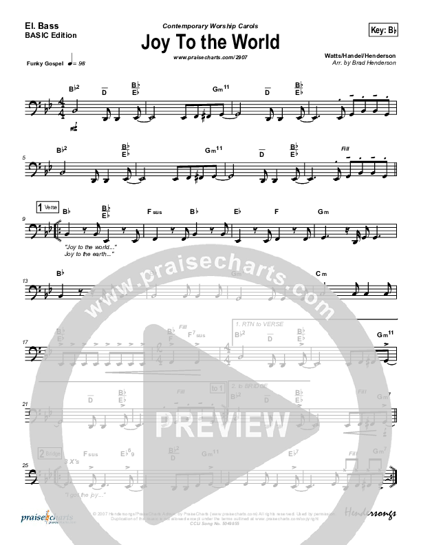 Joy To The World Bass Guitar (Dennis Jernigan)