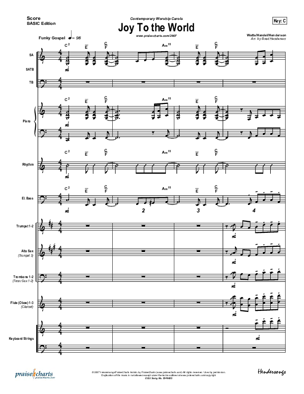 Joy To The World Conductor's Score (Dennis Jernigan)
