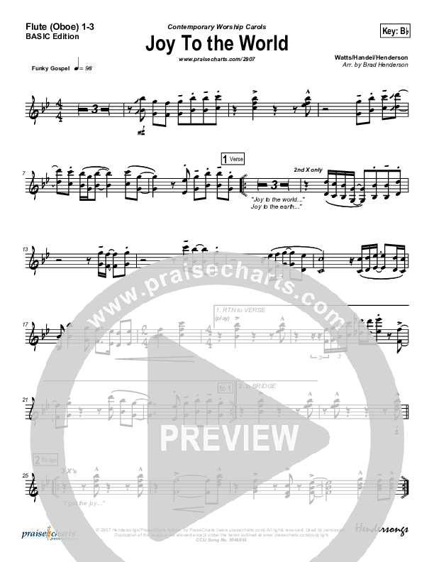 Joy To The World Flute/Oboe 1/2/3 (Dennis Jernigan)