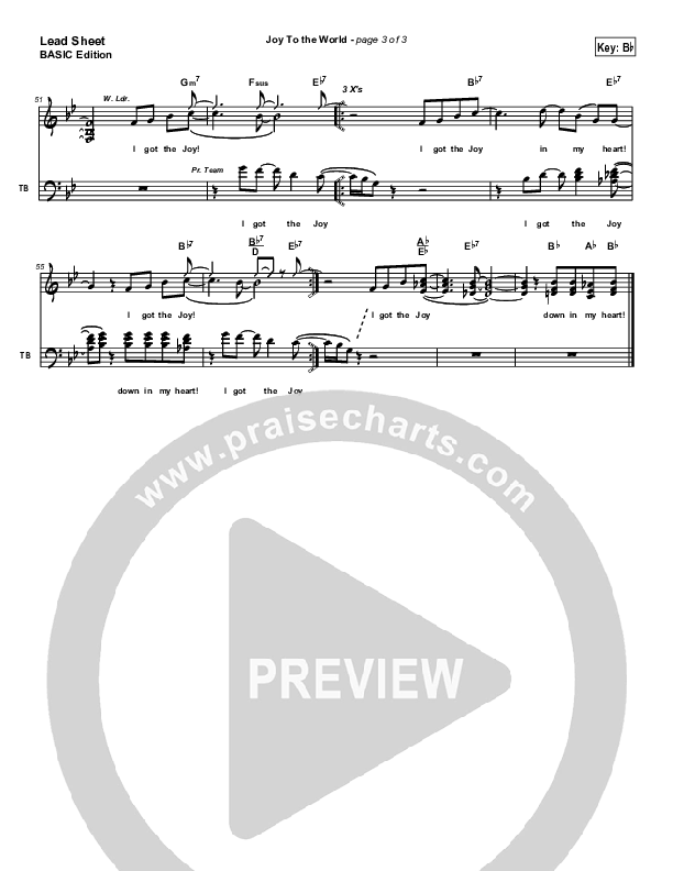 Joy To The World Lead Sheet (Dennis Jernigan)