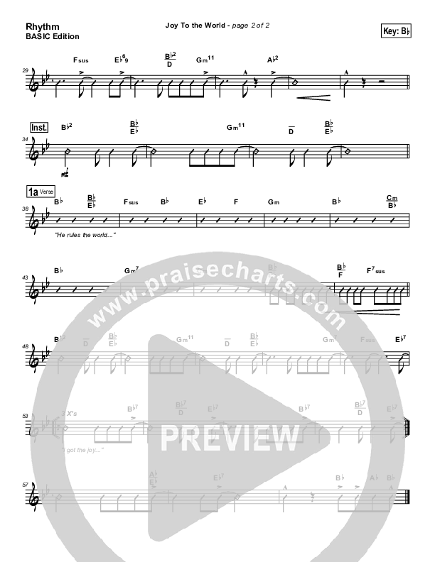 Joy To The World Rhythm Chart (Dennis Jernigan)