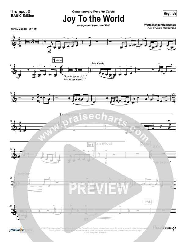 Joy To The World Trumpet 3 (Dennis Jernigan)