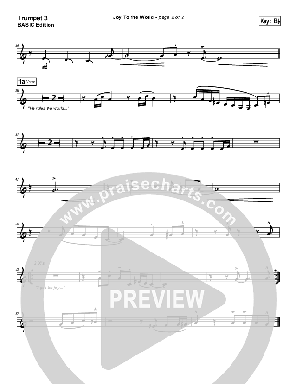 Joy To The World Trumpet 3 (Dennis Jernigan)