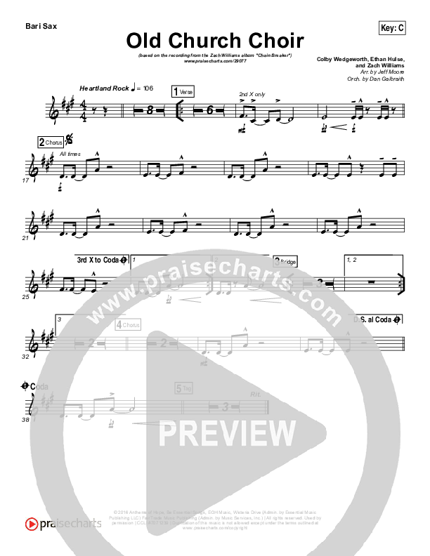 Old Church Choir Bari Sax (Zach Williams)