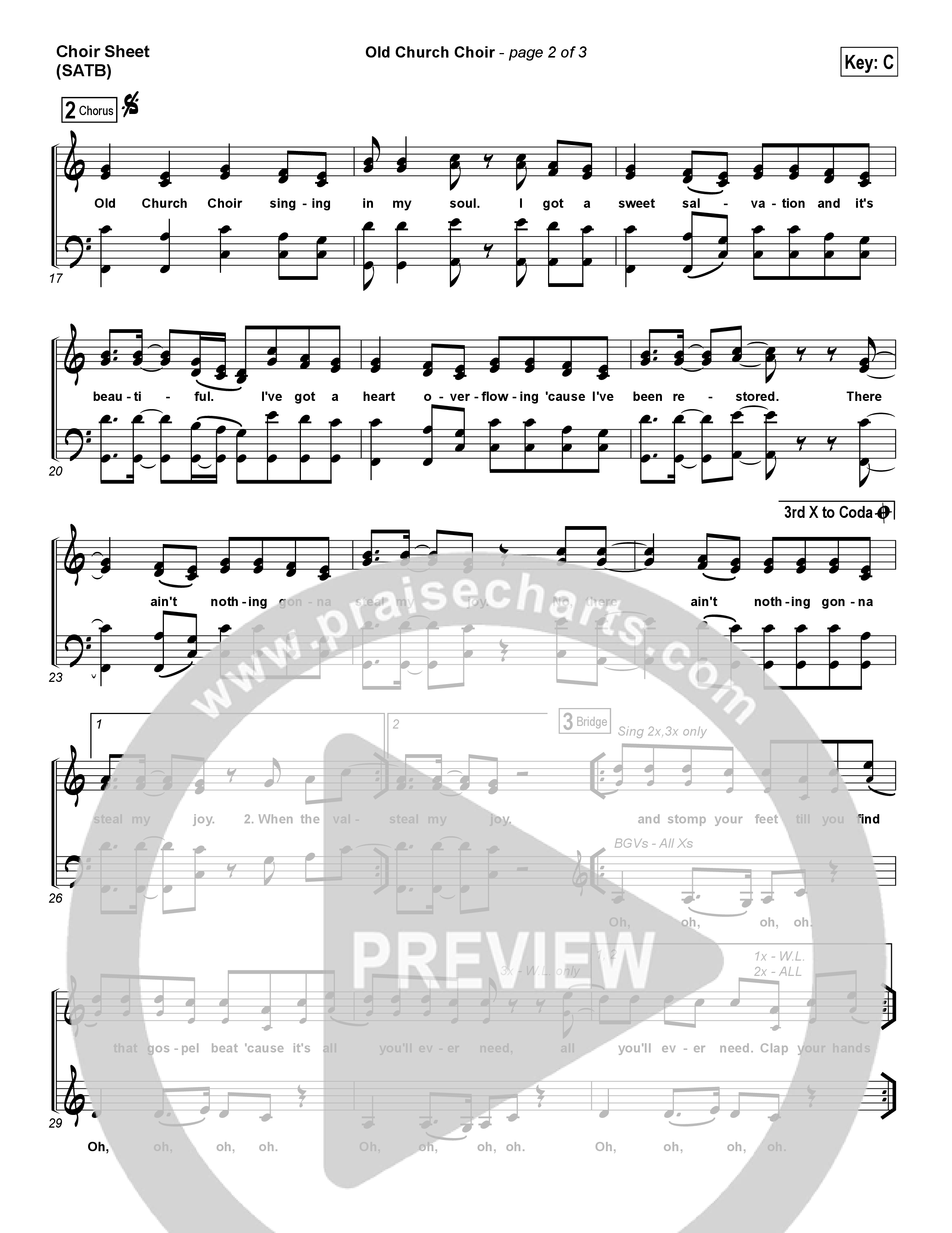 Old Church Choir Choir Vocals (SATB) (Zach Williams)