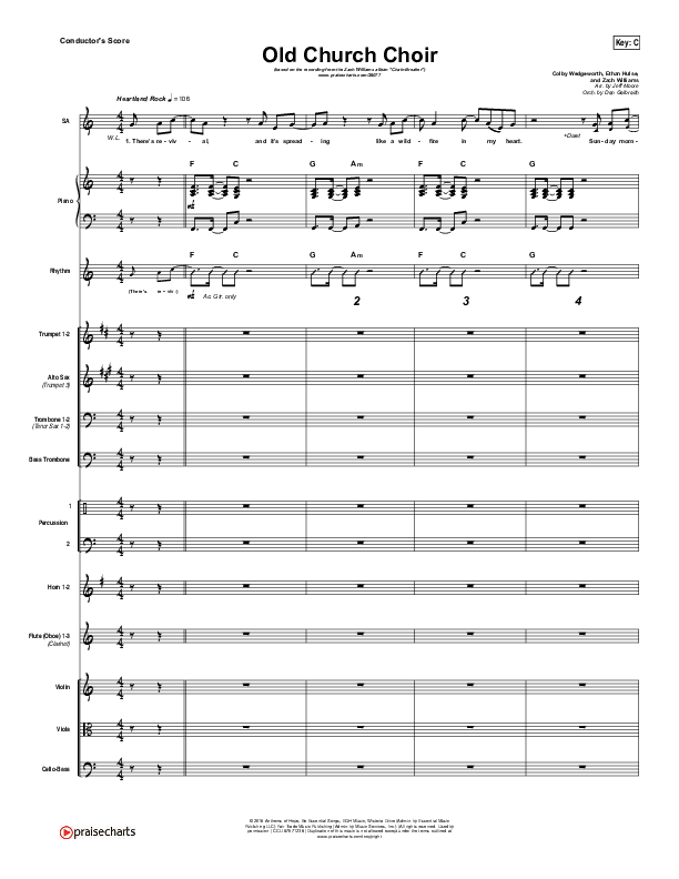 Old Church Choir Conductor's Score (Zach Williams)