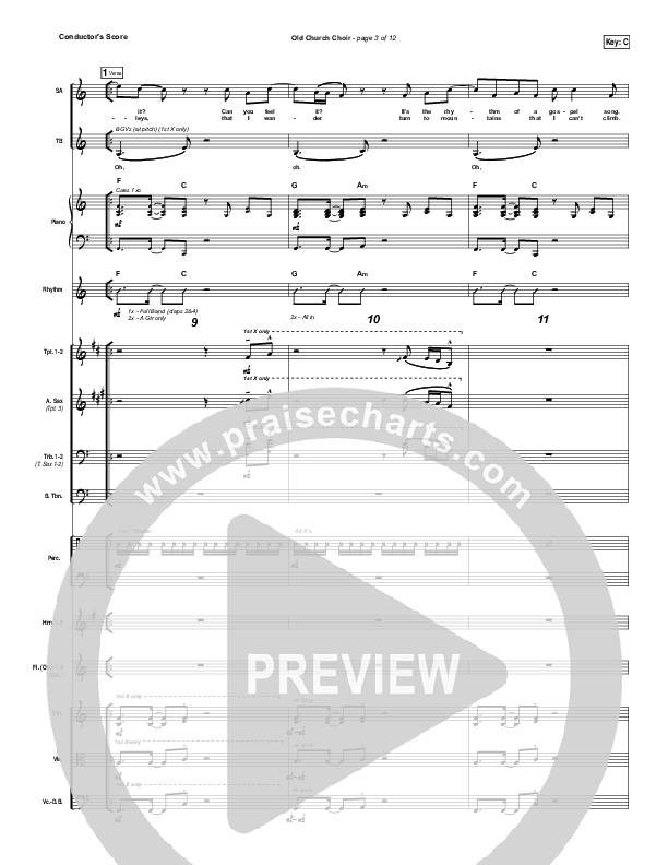 Old Church Choir Conductor's Score (Zach Williams)