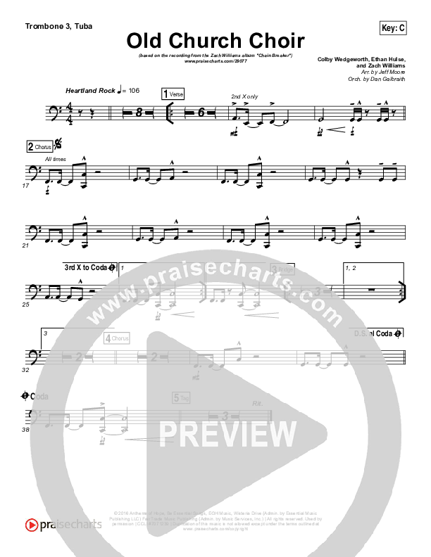 Old Church Choir Trombone 3/Tuba (Zach Williams)