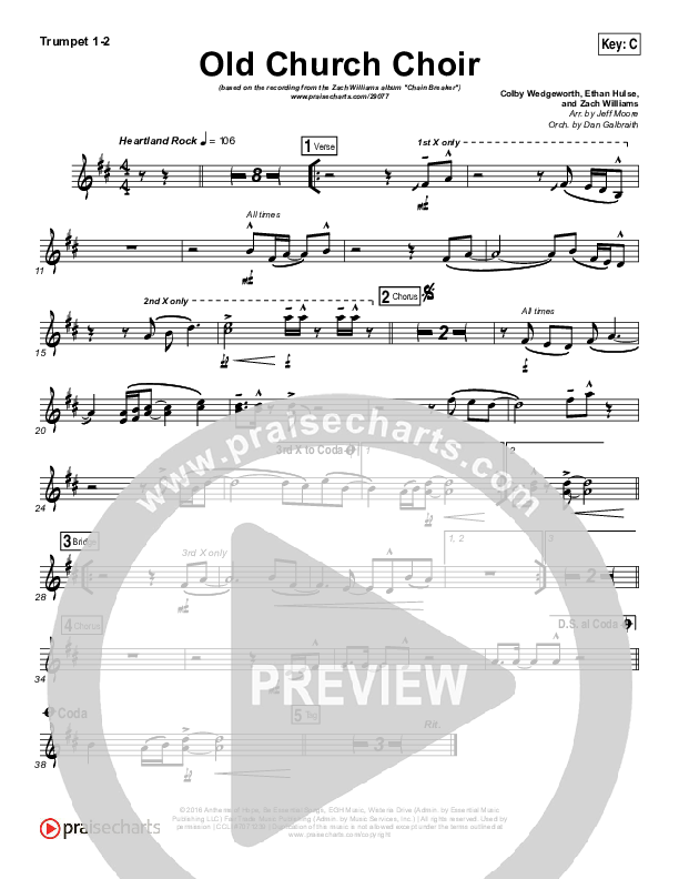 Old Church Choir Trumpet 1,2 (Zach Williams)