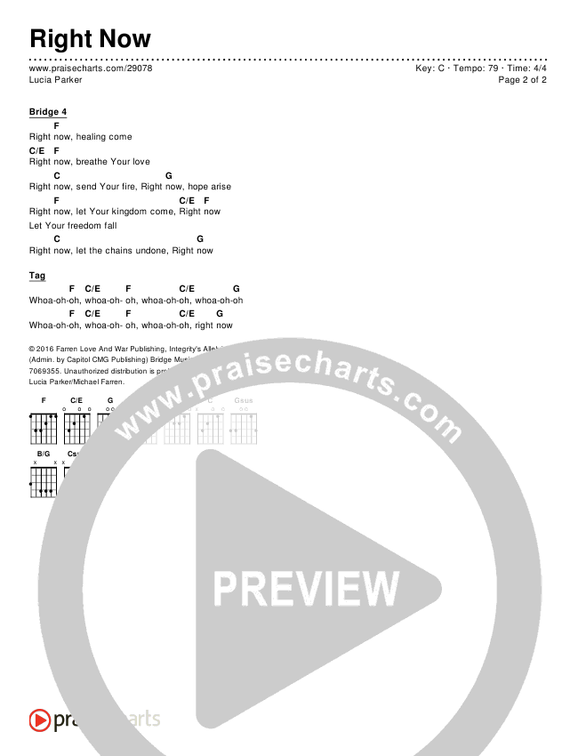 Right Now Chords & Lyrics (Lucia Parker)