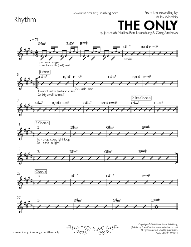 The Only Rhythm Chart (Valley Worship)