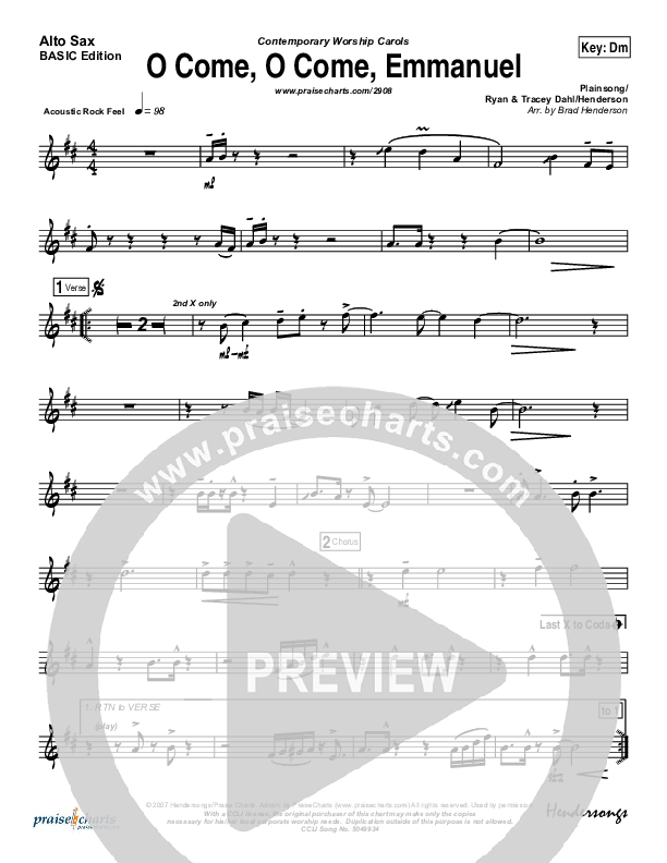 O Come O Come Emmanuel Alto Sax (Jon Ward)