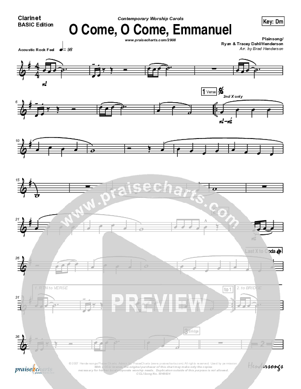 O Come O Come Emmanuel Clarinet (Jon Ward)