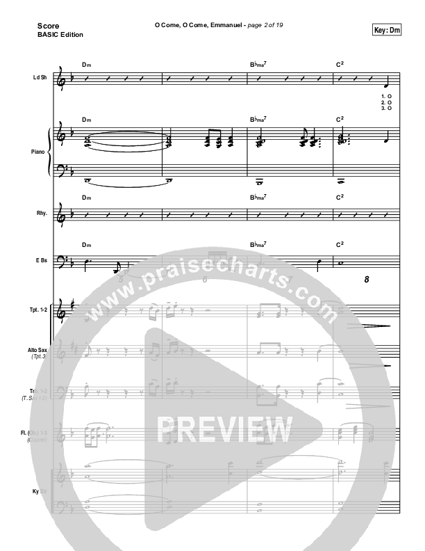 O Come O Come Emmanuel Conductor's Score (Jon Ward)
