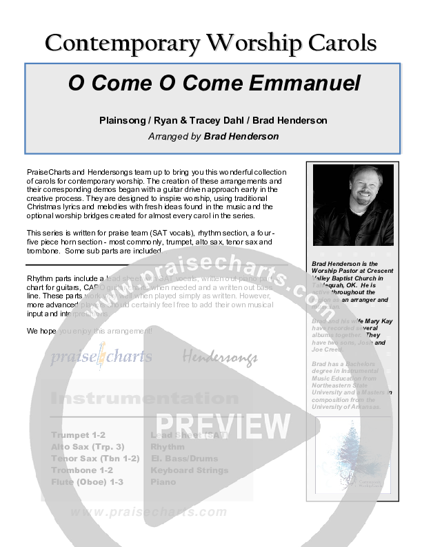 O Come O Come Emmanuel Cover Sheet (Jon Ward)